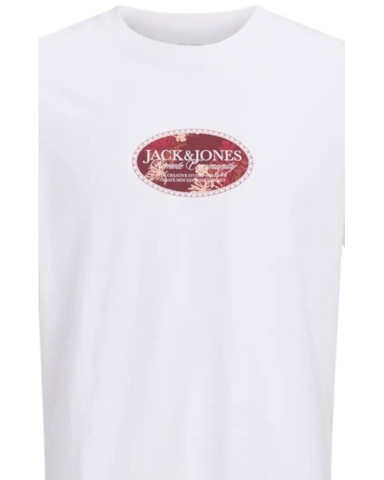T-shirt Jack n Jones άσπρο ΚΟΝΤΟΜΑΝΙΚΕΣ