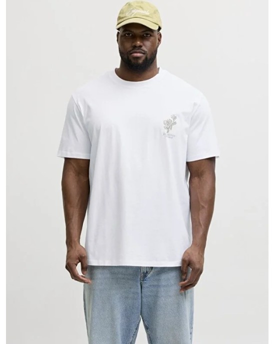 T-shirt Jack n Jones Plus Size άσπρο ΚΟΝΤΟΜΑΝΙΚΕΣ