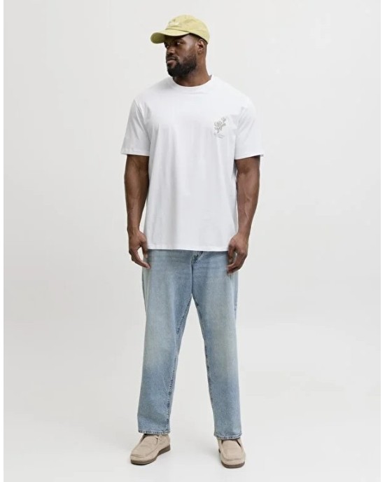 T-shirt Jack n Jones Plus Size άσπρο ΚΟΝΤΟΜΑΝΙΚΕΣ