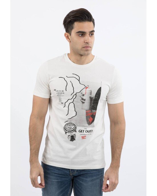 T-shirt Jack n Jones λευκό T-shirt Jack n Jones λευκό