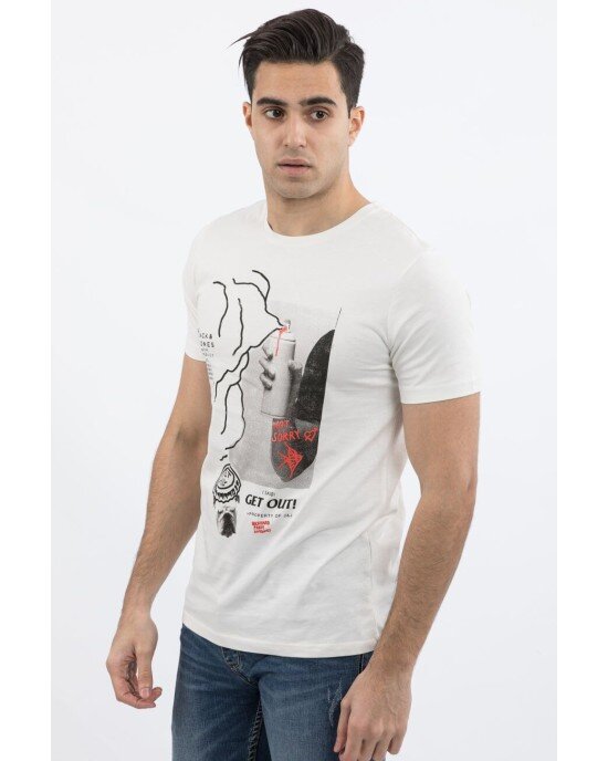 T-shirt Jack n Jones λευκό T-shirt Jack n Jones λευκό
