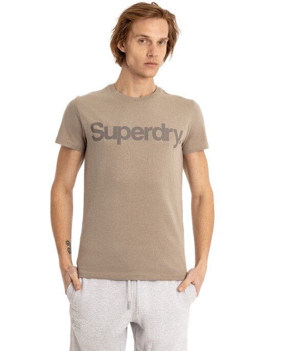 T-shirt SUPERDRY μπεζ ΚΟΝΤΟΜΑΝΙΚΕΣ