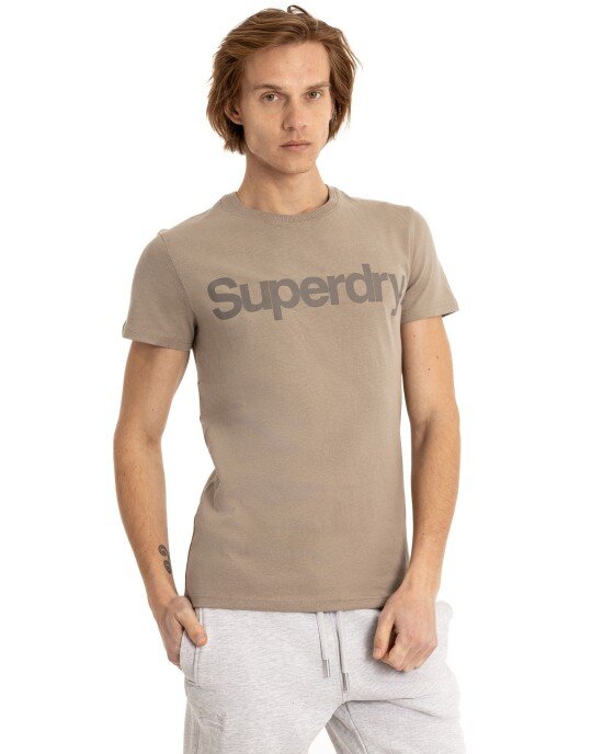 T-shirt SUPERDRY μπεζ ΚΟΝΤΟΜΑΝΙΚΕΣ