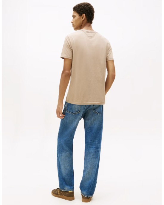 T-shirt Tommy Jeans μπεζ ΚΟΝΤΟΜΑΝΙΚΕΣ