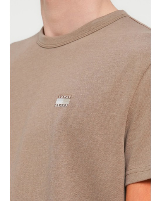 T-shirt Tommy Jeans μπεζ ΚΟΝΤΟΜΑΝΙΚΕΣ