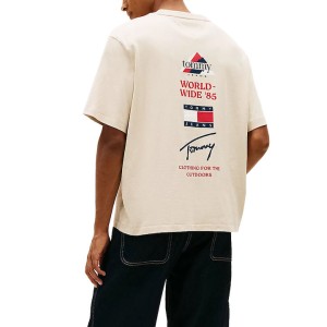 T-shirt Tommy Jeans μπεζ