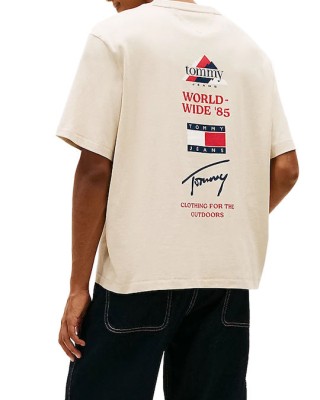 T-shirt Tommy Jeans μπεζ