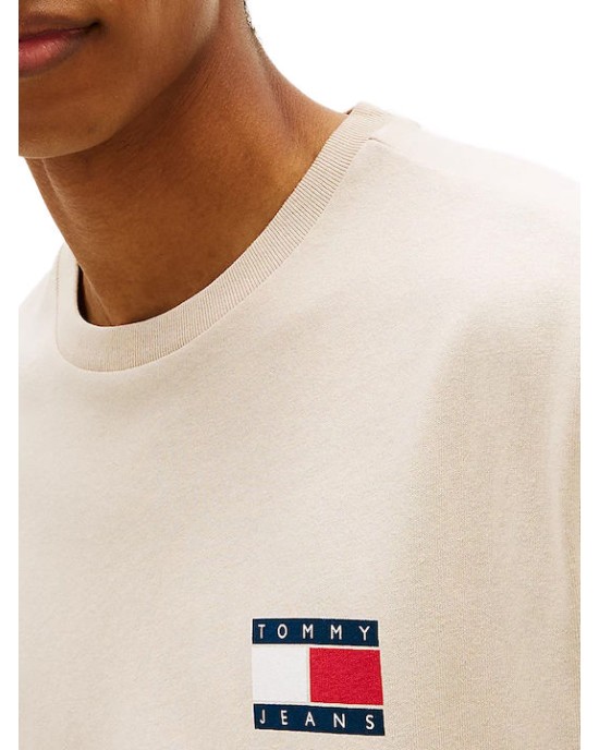 T-shirt Tommy Jeans μπεζ ΚΟΝΤΟΜΑΝΙΚΕΣ