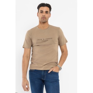 T-shirt Jack n Jones μπεζ T-shirt Jack n Jones μπεζ