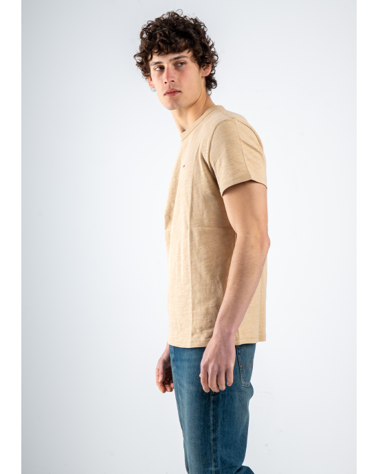 T-shirt Tommy Jeans μπεζ ΚΟΝΤΟΜΑΝΙΚΕΣ