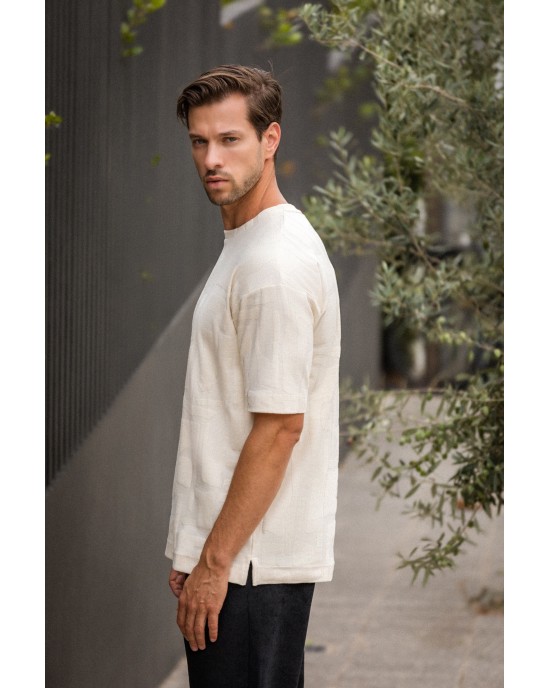 T-shirt Vittorio μπεζ ΚΟΝΤΟΜΑΝΙΚΕΣ