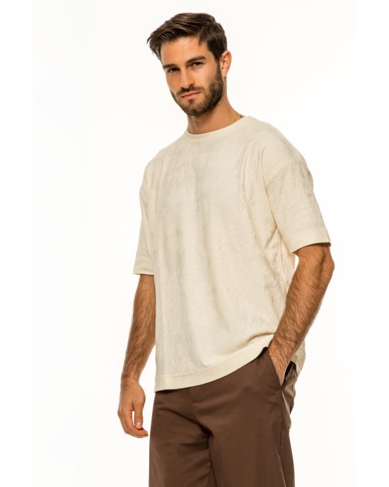 T-shirt Vittorio μπεζ ΚΟΝΤΟΜΑΝΙΚΕΣ