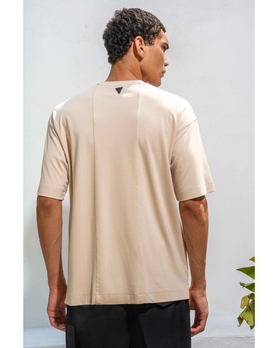 T-shirt Vittorio μπεζ ΚΟΝΤΟΜΑΝΙΚΕΣ