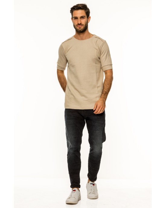 T-Shirt Rebel μπεζ ΚΟΝΤΟΜΑΝΙΚΕΣ T-Shirt Rebel μπεζ ΚΟΝΤΟΜΑΝΙΚΕΣ