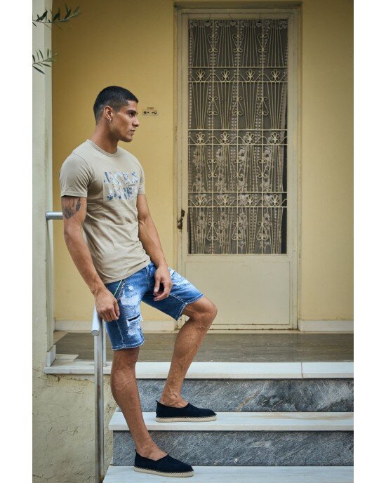 T-shirt Jack n Jones μπεζ T-shirt Jack n Jones μπεζ