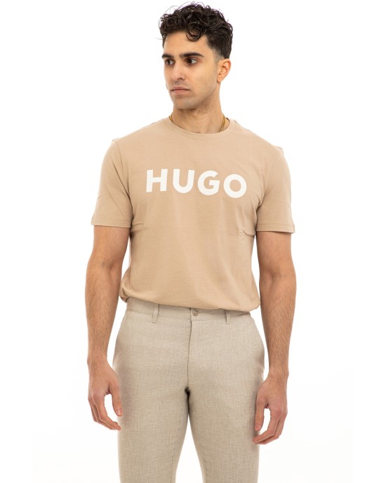 T-Shirt Hugo μπεζ ΚΟΝΤΟΜΑΝΙΚΕΣ