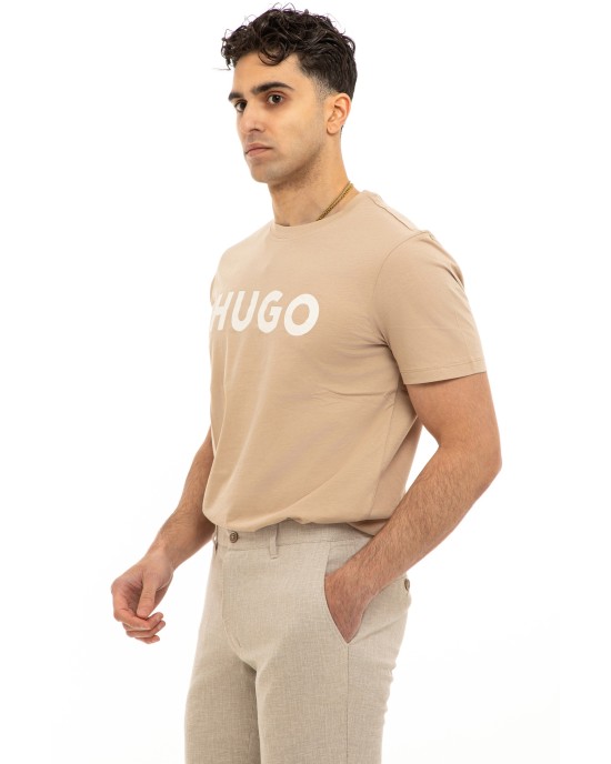 T-Shirt Hugo μπεζ ΚΟΝΤΟΜΑΝΙΚΕΣ