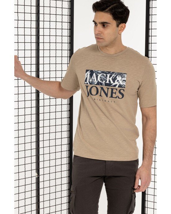 T-shirt Jack n Jones μπεζ ΚΟΝΤΟΜΑΝΙΚΕΣ T-shirt Jack n Jones μπεζ ΚΟΝΤΟΜΑΝΙΚΕΣ
