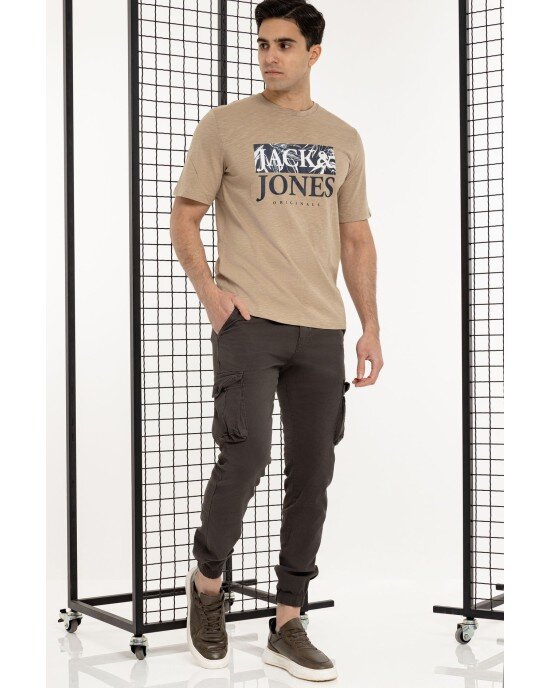 T-shirt Jack n Jones μπεζ ΚΟΝΤΟΜΑΝΙΚΕΣ T-shirt Jack n Jones μπεζ ΚΟΝΤΟΜΑΝΙΚΕΣ