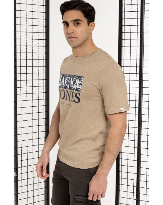T-shirt Jack n Jones μπεζ ΚΟΝΤΟΜΑΝΙΚΕΣ T-shirt Jack n Jones μπεζ ΚΟΝΤΟΜΑΝΙΚΕΣ