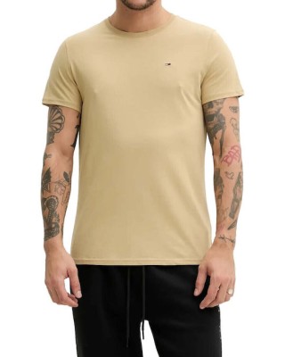 T-shirt Tommy Jeans μπεζ
