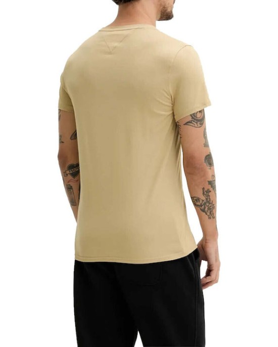T-shirt Tommy Jeans μπεζ ΚΟΝΤΟΜΑΝΙΚΕΣ