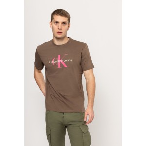 T-shirt Calvin Klein καφέ