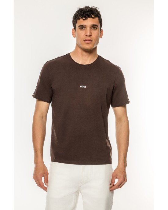 T-Shirt Boss καφέ ΚΟΝΤΟΜΑΝΙΚΕΣ