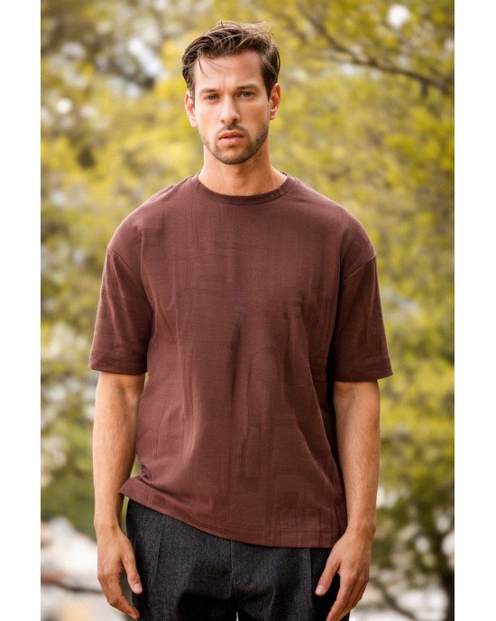 T-shirt Vittorio καφέ ΚΟΝΤΟΜΑΝΙΚΕΣ