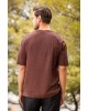 T-shirt Vittorio καφέ ΚΟΝΤΟΜΑΝΙΚΕΣ