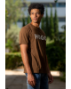 T-Shirt Hugo καφέ ΚΟΝΤΟΜΑΝΙΚΕΣ