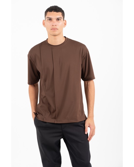 T-shirt Vittorio καφέ ΚΟΝΤΟΜΑΝΙΚΕΣ