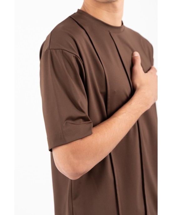 T-shirt Vittorio καφέ ΚΟΝΤΟΜΑΝΙΚΕΣ
