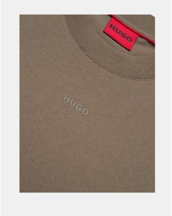T-Shirt Hugo καφέ ΚΟΝΤΟΜΑΝΙΚΕΣ