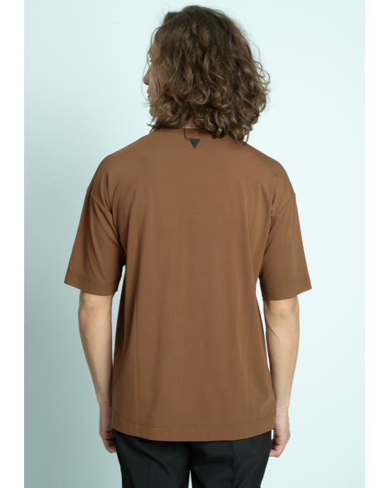 T-shirt Vittorio καφέ ΚΟΝΤΟΜΑΝΙΚΕΣ