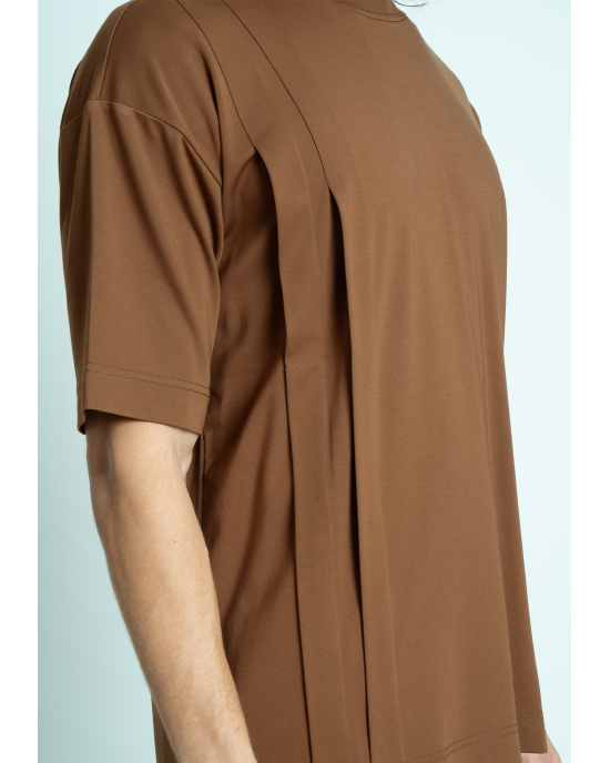 T-shirt Vittorio καφέ ΚΟΝΤΟΜΑΝΙΚΕΣ