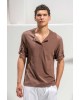 T-shirt Vittorio καφέ ΚΟΝΤΟΜΑΝΙΚΕΣ