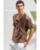 T-shirt Vittorio καφέ ΚΟΝΤΟΜΑΝΙΚΕΣ