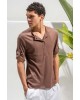 T-shirt Vittorio καφέ ΚΟΝΤΟΜΑΝΙΚΕΣ