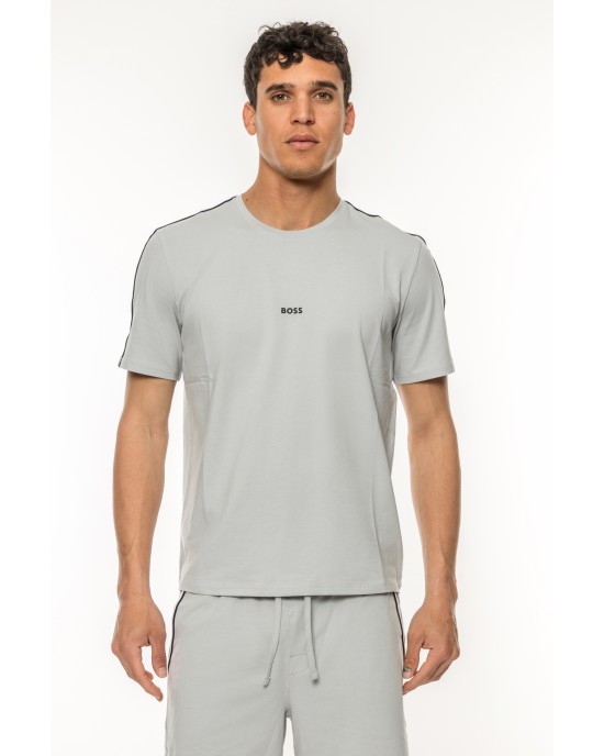 T-Shirt Boss γκρι ΚΟΝΤΟΜΑΝΙΚΕΣ