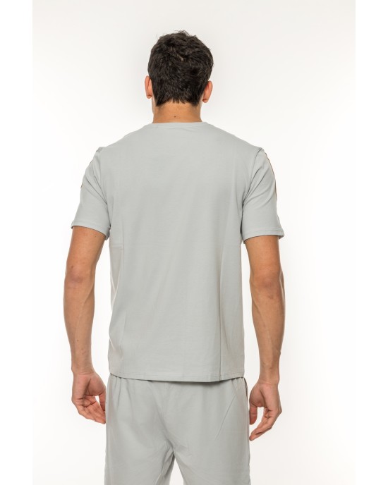 T-Shirt Boss γκρι ΚΟΝΤΟΜΑΝΙΚΕΣ