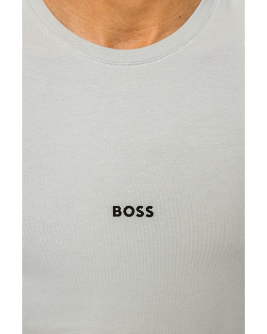 T-Shirt Boss γκρι ΚΟΝΤΟΜΑΝΙΚΕΣ