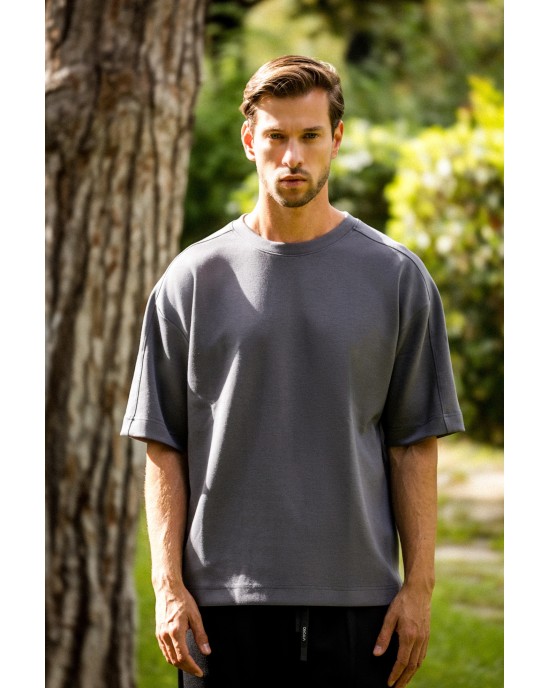 T-shirt Vittorio γκρι ΚΟΝΤΟΜΑΝΙΚΕΣ