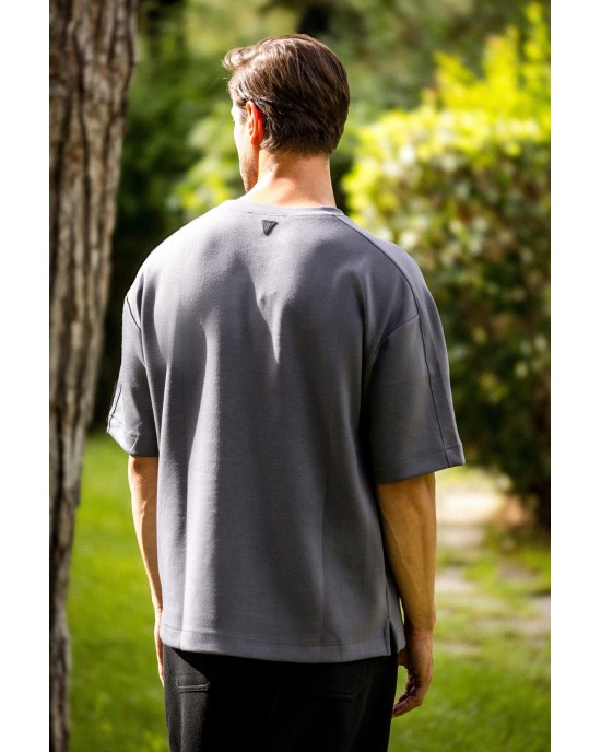 T-shirt Vittorio γκρι ΚΟΝΤΟΜΑΝΙΚΕΣ