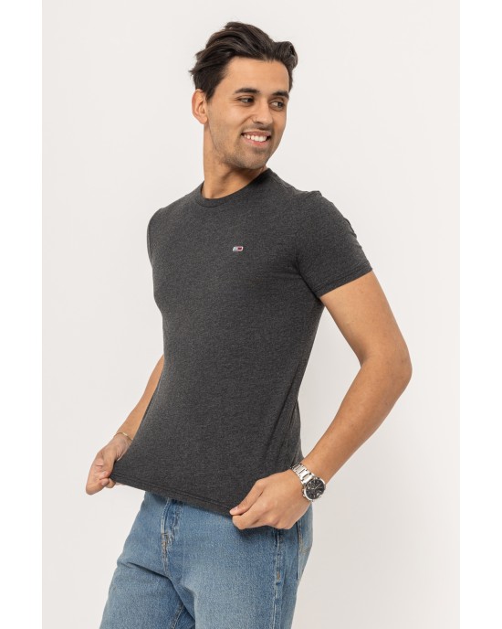 T-shirt Tommy Jeans γκρι σκούρο ΚΟΝΤΟΜΑΝΙΚΕΣ