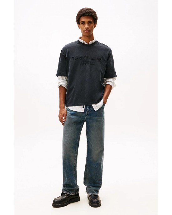 T-shirt Tommy Jeans γκρι σκούρο ΚΟΝΤΟΜΑΝΙΚΕΣ