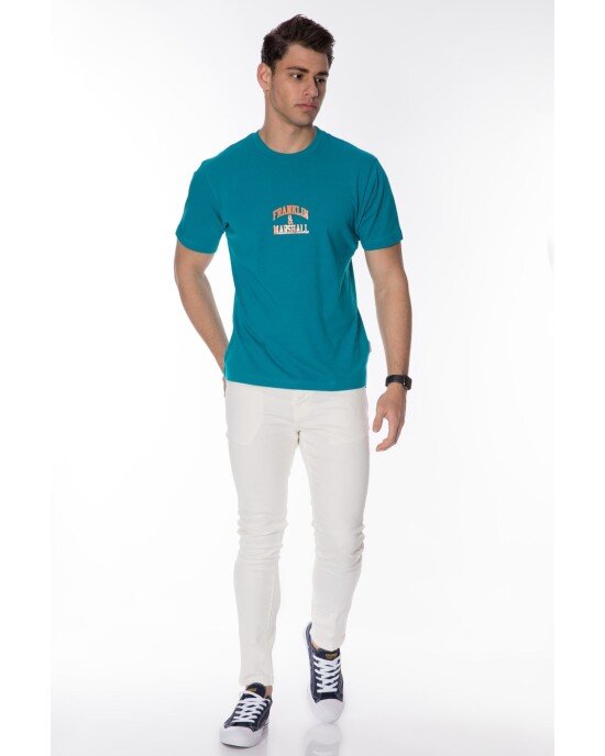 T-shirt Franklin Marshall γαλάζιο