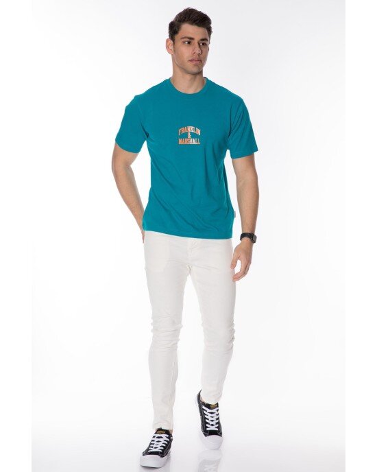 T-shirt Franklin Marshall γαλάζιο T-shirt Franklin Marshall γαλάζιο