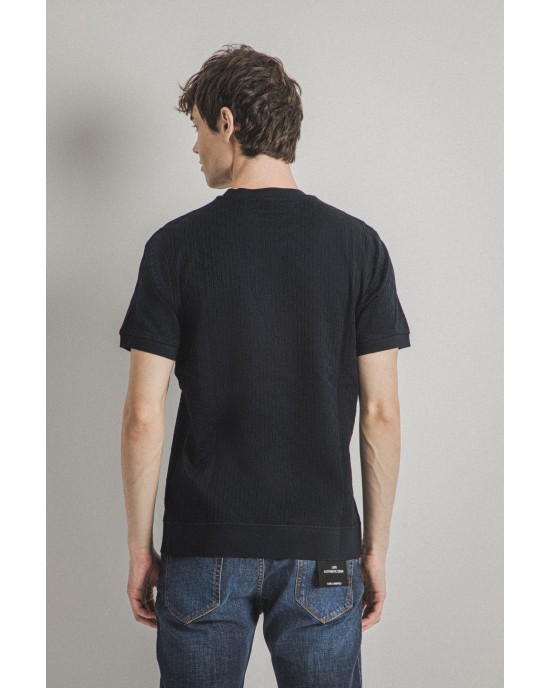T-shirt Karl Lagerfeld μπλε ΚΟΝΤΟΜΑΝΙΚΕΣ