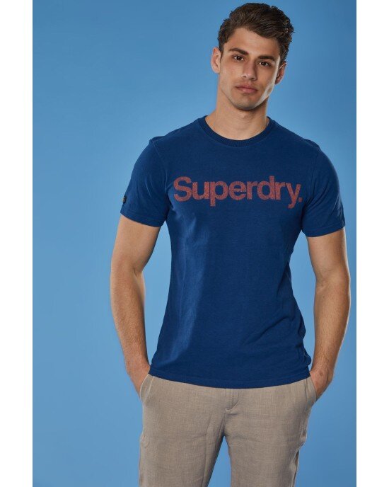 T-shirt SUPERDRY μπλε T-shirt SUPERDRY μπλε
